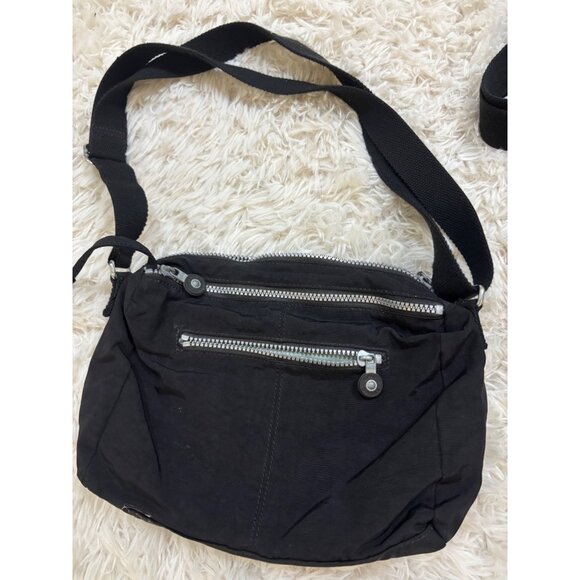Kipling 2 Black Bags Adjustable Straps Multiple Compartments Messenger Crossbody - Picture 16 of 16